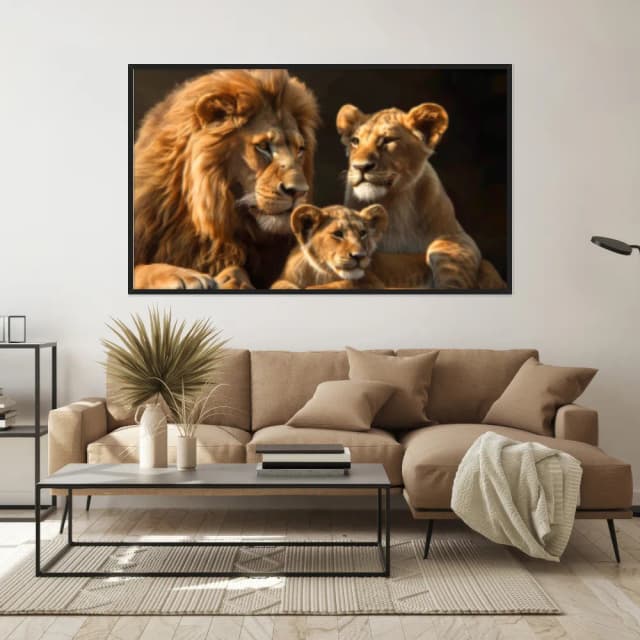 Quadro Decorativo Família Leão