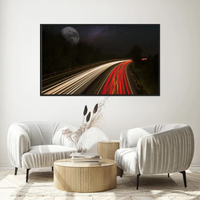 Quadro Decorativo Estrada Com Lua