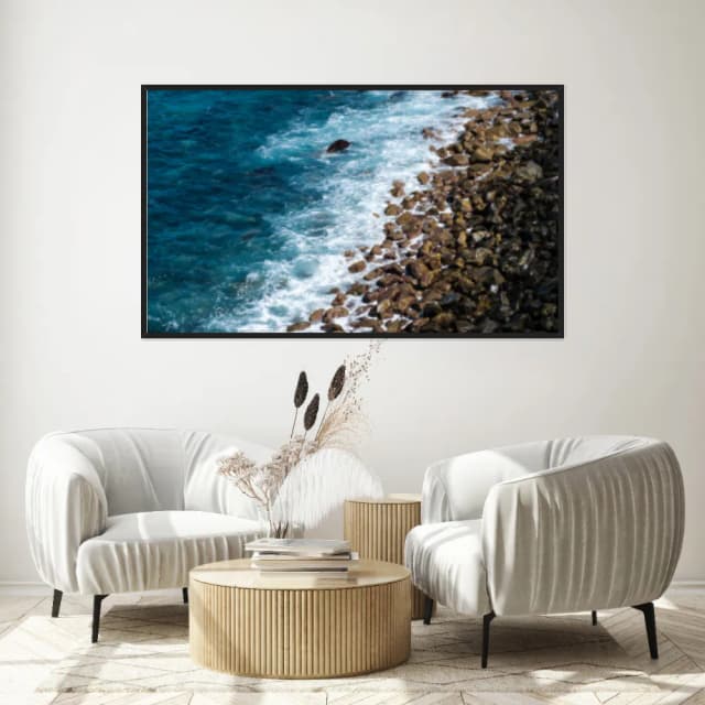 Quadro Decorativo Mar Com Pedras