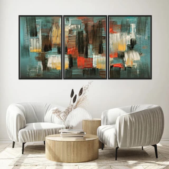 Kit Quadros Decorativos Pinceladas