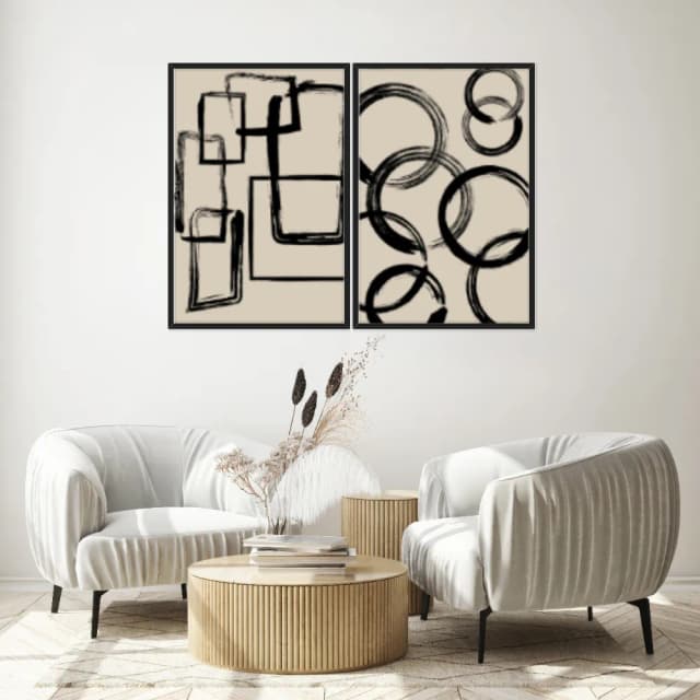 Kit Quadros Decorativos Minimalista