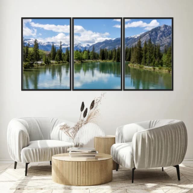 Kit Quadros Decorativos Lago E Montanha