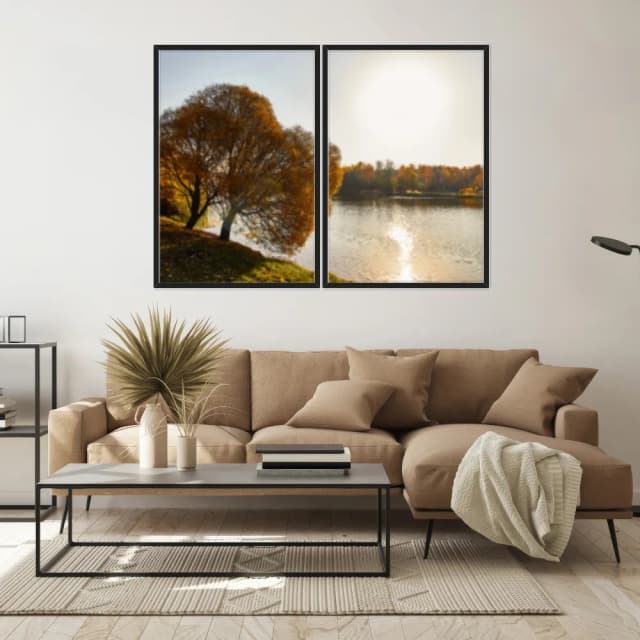 Kit Quadros Decorativos Árvore Amarela