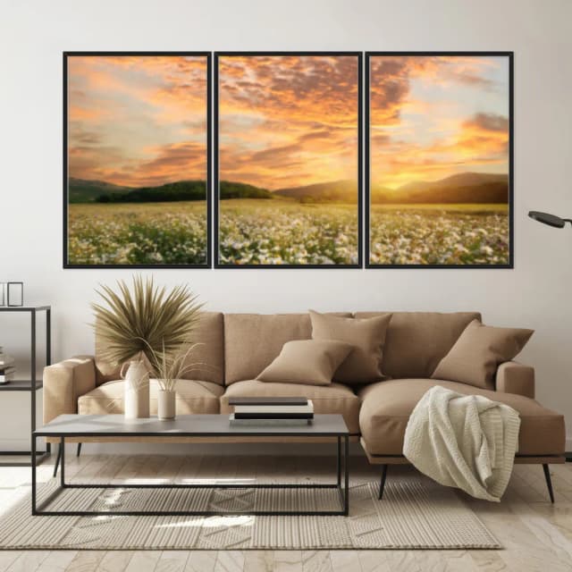 Kit Quadros Decorativos Pôr Do Sol