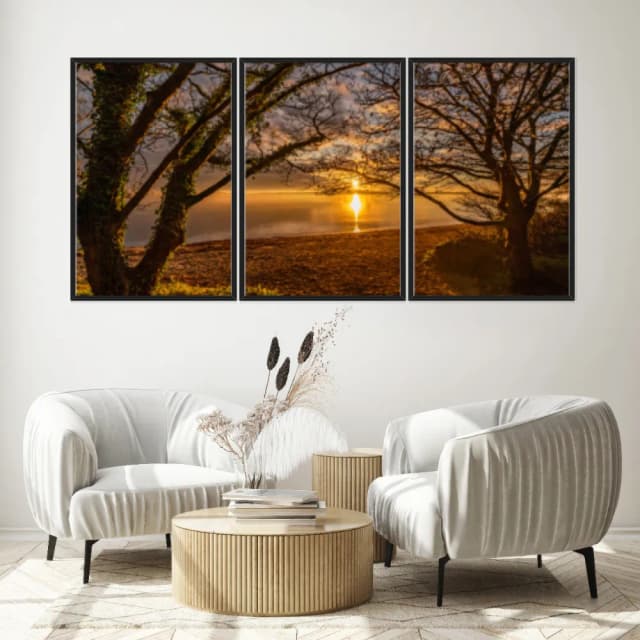 Kit Quadros Decorativos Pôr Do Sol