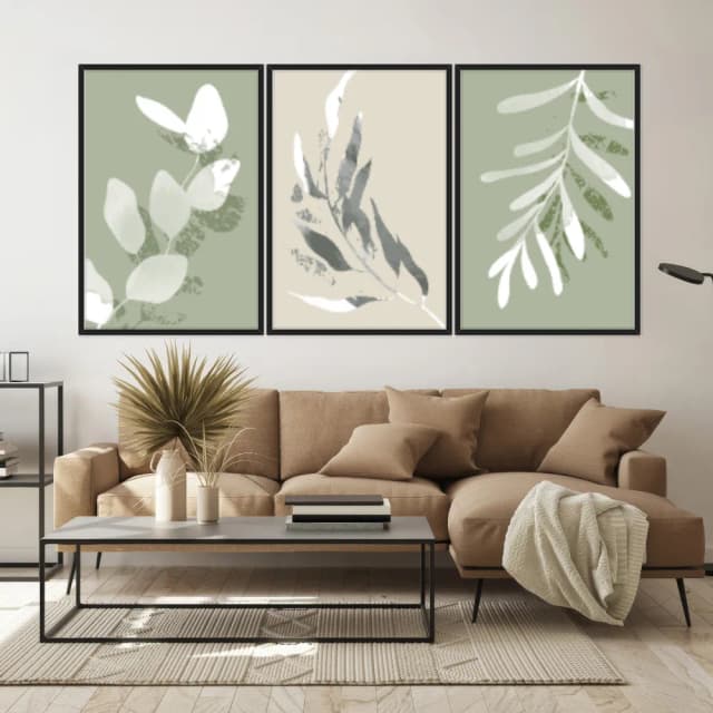 Kit Quadros Decorativos Planta Abstrata