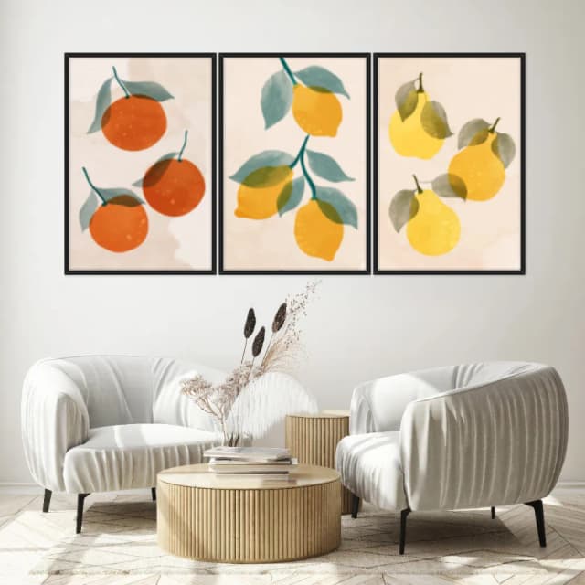 Kit Quadros Decorativos Frutas