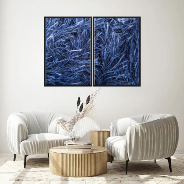 Kit Quadros Decorativos Fio Azul