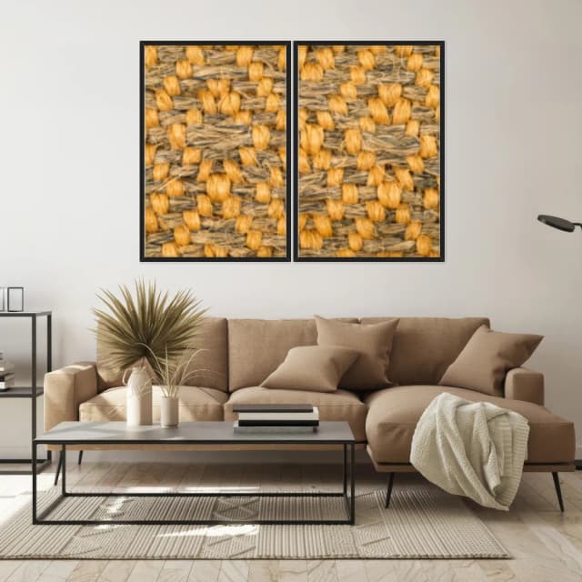 Kit Quadros Decorativos Nó De Sisal