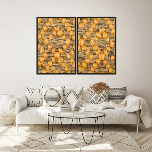 Kit Quadros Decorativos Nó De Sisal