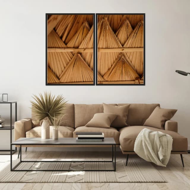 Kit Quadros Decorativos Formas Em Bambu
