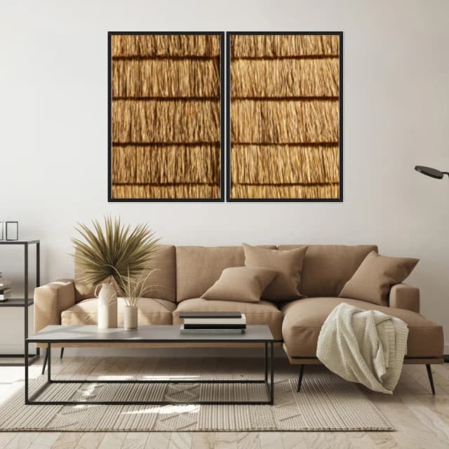 Kit Quadros Decorativos Fios De Bambu