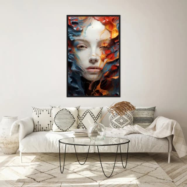 Quadro Decorativo Mulher Com Tinta