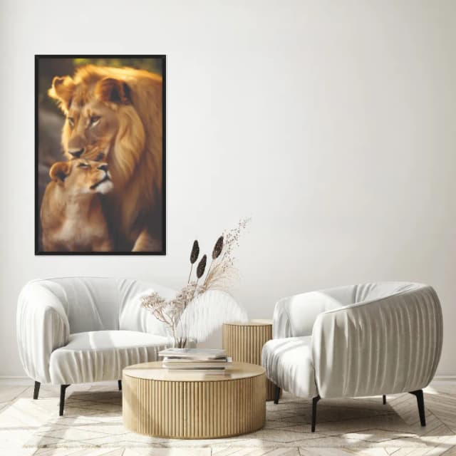 Quadro Decorativo Família Leão