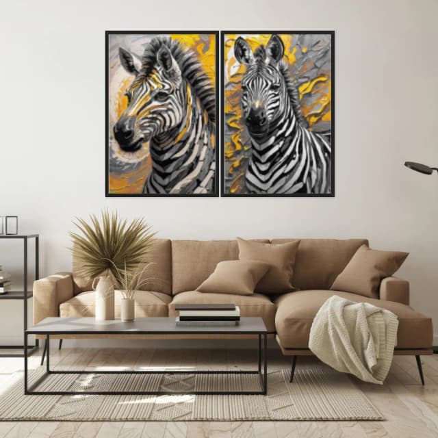 Kit Quadros Decorativos Zebra