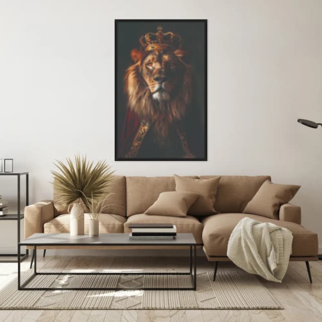 Quadro Decorativo Leão Coroa