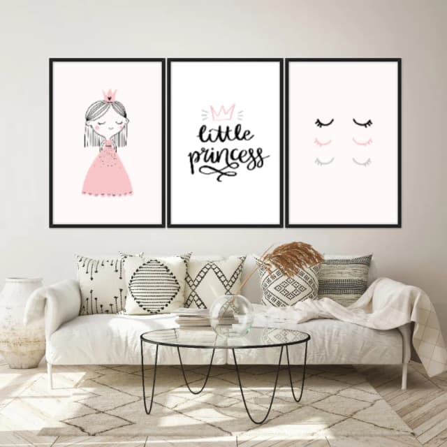 Kit Quadros Decorativos Princesa E Olhos