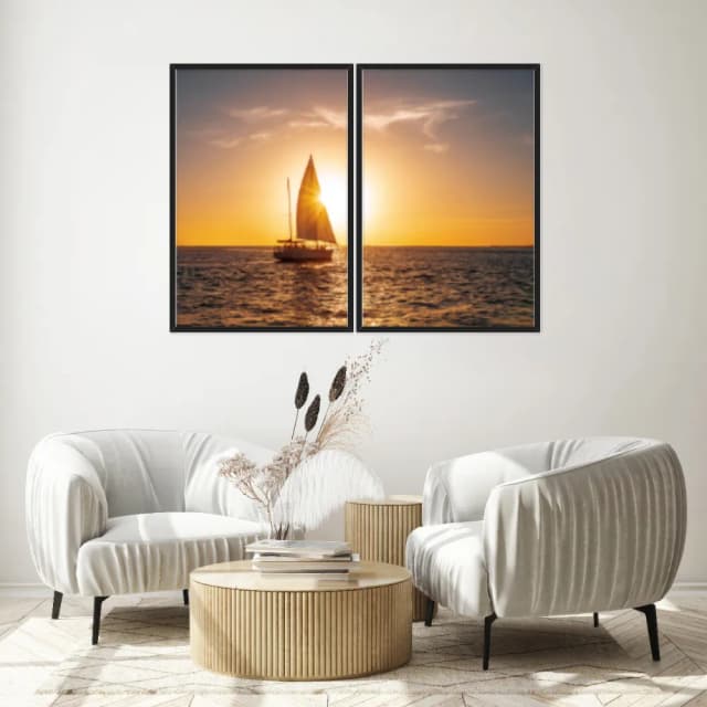 Kit Quadros Decorativos Pôr Do Sol