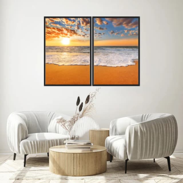 Kit Quadros Decorativos Pôr Do Sol