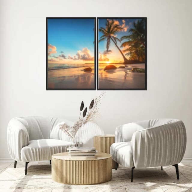 Kit Quadros Decorativos Coqueiro