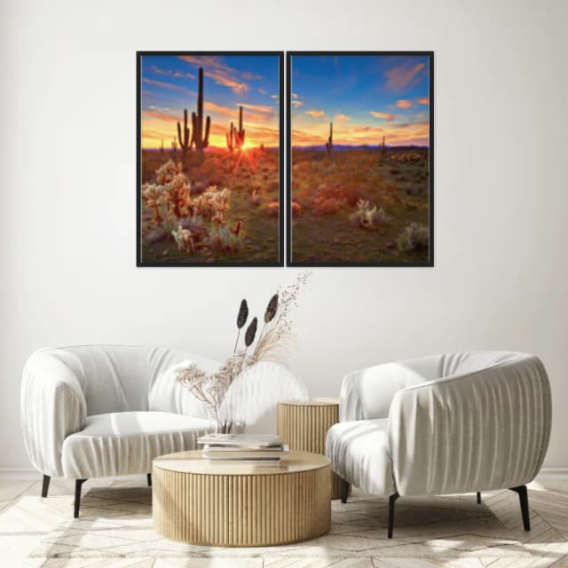 Kit Quadros Decorativos Pôr Do Sol