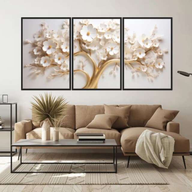 Kit Quadros Decorativos Árvore 3D