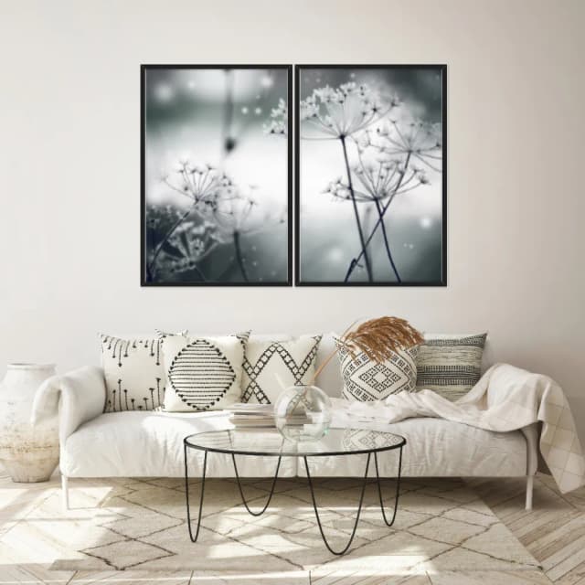 Kit Quadros Decorativos Flor Neve