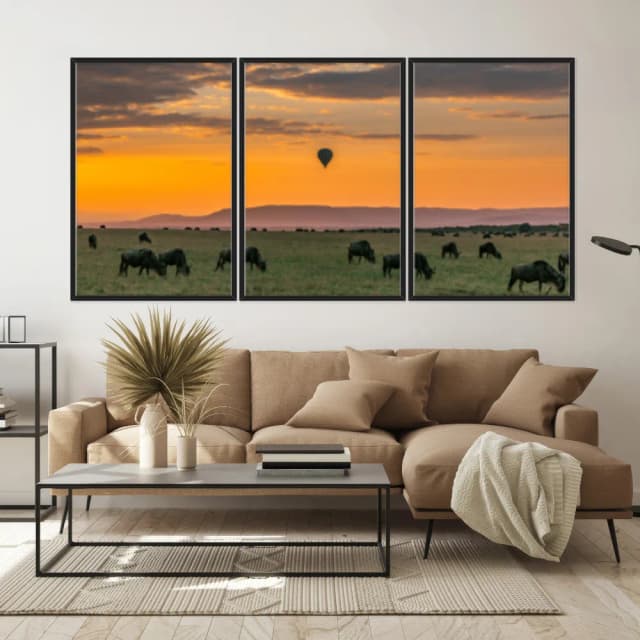 Kit Quadros Decorativos Pôr Do Sol