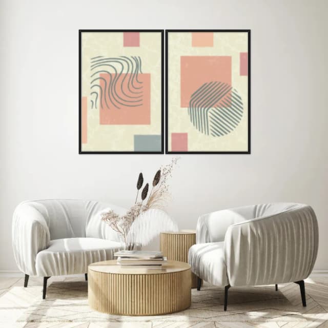 Kit Quadros Decorativos Figuras Geométricas