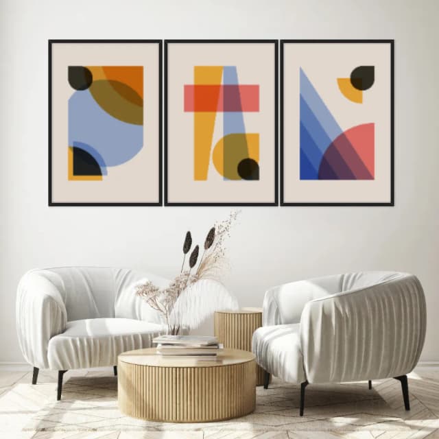 Kit Quadros Decorativos Geométrico