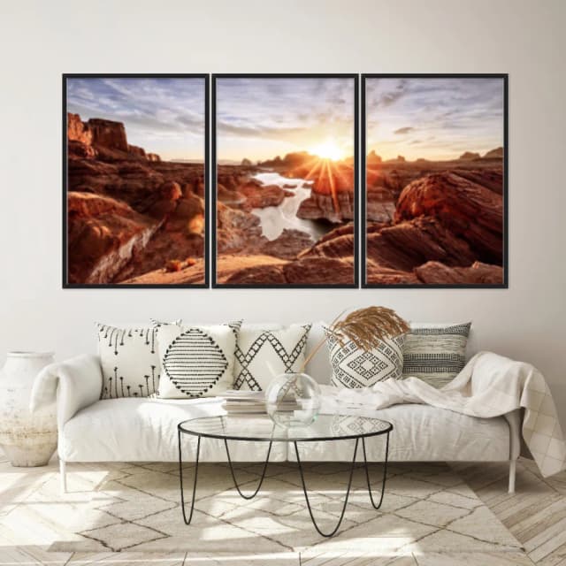 Kit Quadros Decorativos Pôr Do Sol