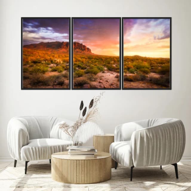 Kit Quadros Decorativos Pôr Do Sol