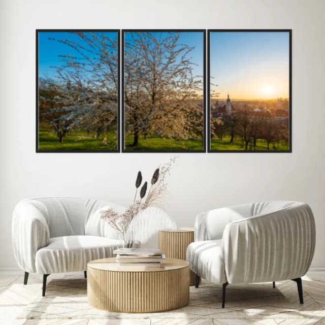 Kit Quadros Decorativos Árvore Branca