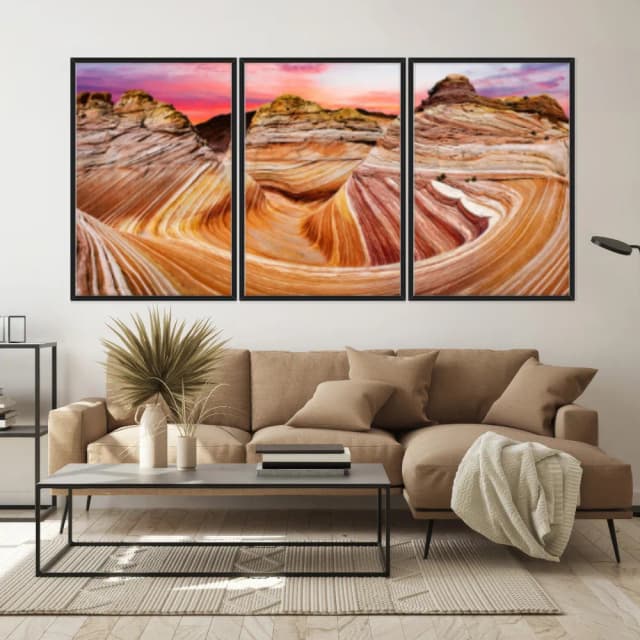 Kit Quadros Decorativos Ondas