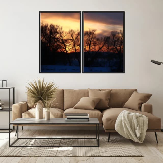 Kit Quadros Decorativos Pôr Do Sol