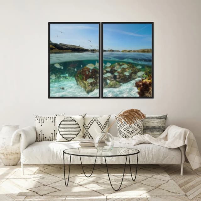 Kit Quadros Decorativos Mar Com Peixe