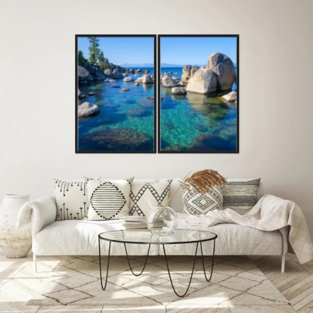 Kit Quadros Decorativos Mar Com Pedras