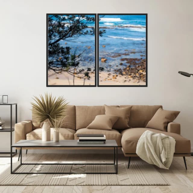 Kit Quadros Decorativos Galhos Com Vista Para O Mar