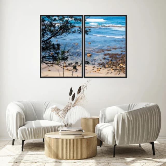 Kit Quadros Decorativos Galhos Com Vista Para O Mar