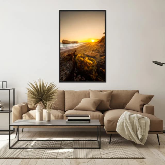 Quadro Decorativo Praia Com Pôr Do Sol