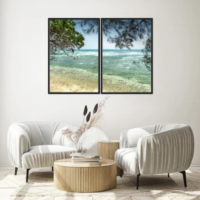 Kit Quadros Decorativos Galhos Com Vista Para O Mar