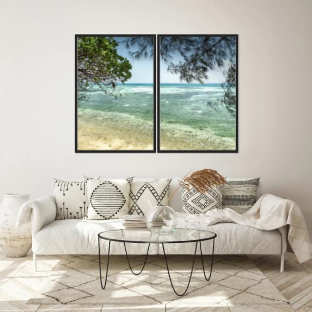 Kit Quadros Decorativos Galhos Com Vista Para O Mar