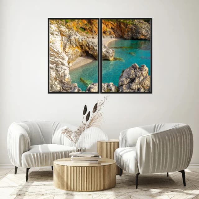 Kit Quadros Decorativos Mar Com Pedras