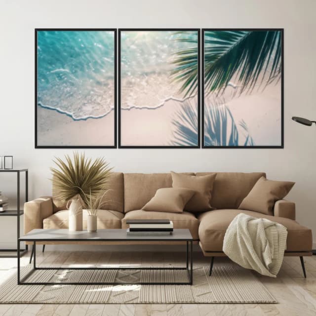 Kit Quadros Decorativos Mar Na Areia