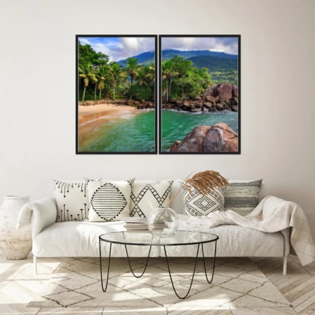 Kit Quadros Decorativos Coqueiro Na Praia