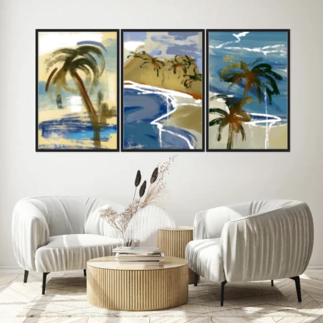 Kit Quadros Decorativos Pintura De Mar