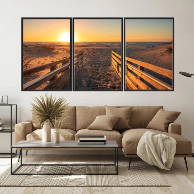 Kit Quadros Decorativos Estrada Com Vista Para O Mar