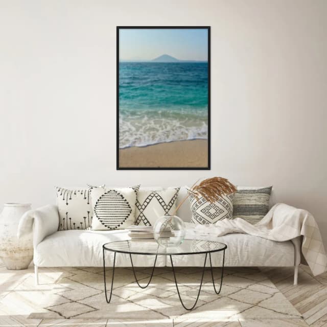 Quadro Decorativo Mar Azul Com Montanha