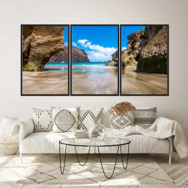 Kit Quadros Decorativos Mar Com Montanha