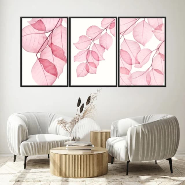 Kit Quadros Decorativos Textura De Folha